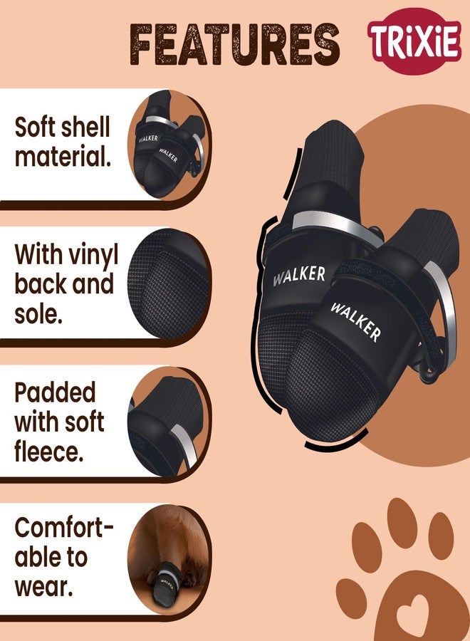 Trixie Walker Care Comfort Protective Boots for Dogs, Walking Shoes, Paw Protector for Dogs, Supports Paw Healing, Hook and Loop Fasteners, Black, 4pcs (XL) - Image 4
